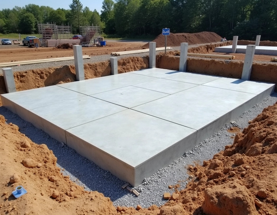 Concrete footings for a new construction project in Tulsa